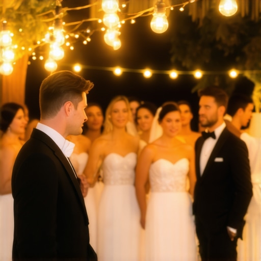 Wedding servers serving drinks at an outdoor wedding reception