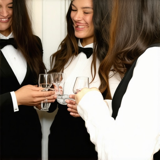 Staff members being awarded at an upscale private event