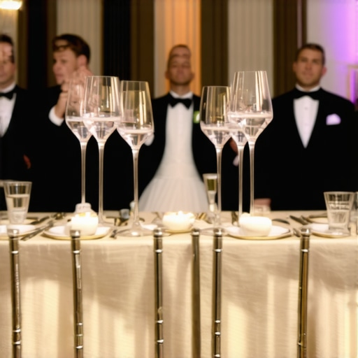 Wedding servers coordinating smoothly at a high-end outdoor wedding