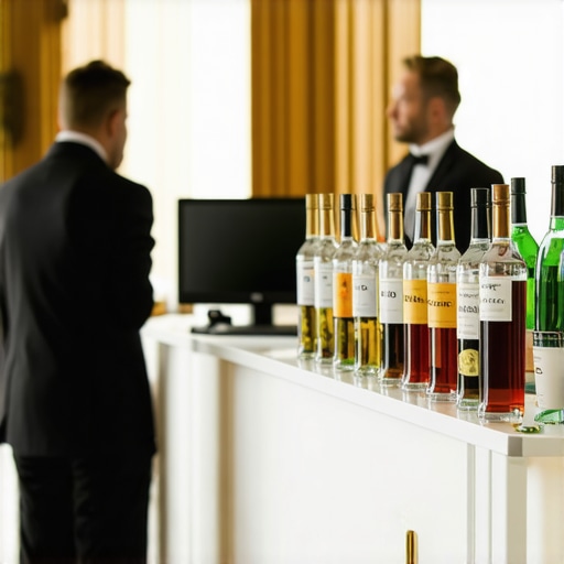 Wedding reception with security cameras and attentive staff overseeing alcohol service