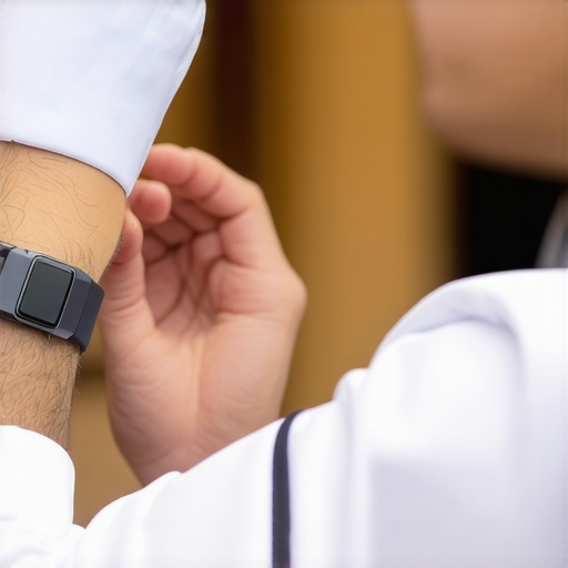 A wedding server wearing a device to track responsiveness during an event