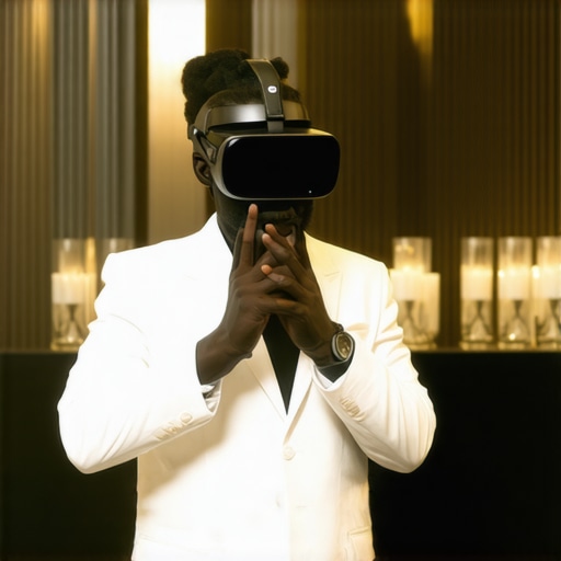 Servers undergoing immersive VR training in a stylish wedding environment