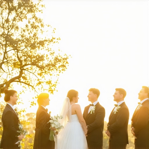 A team of wedding servers working harmoniously at an outdoor wedding reception.