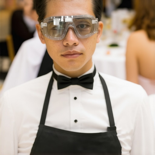 AR-Enhanced Wedding Dining Experience Guests using augmented reality glasses to view information about each dish during a wedding event.