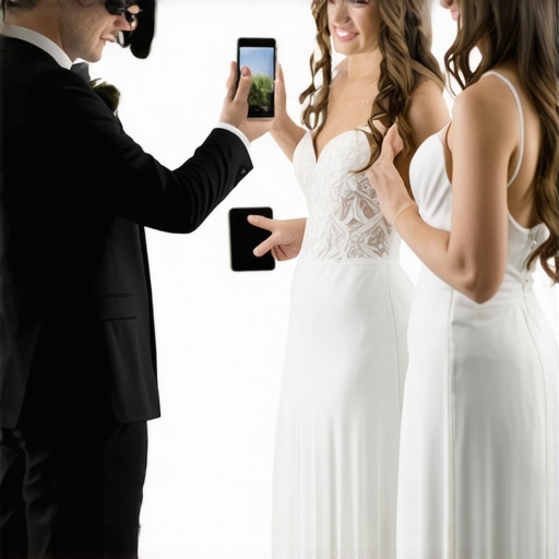 Wedding staff utilizing augmented reality glasses for seamless service delivery.