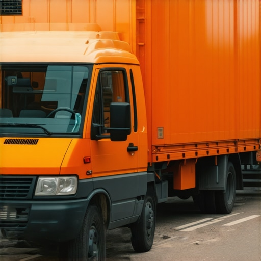 Advanced Delivery Logistics System Delivery van with GPS route display navigating city streets