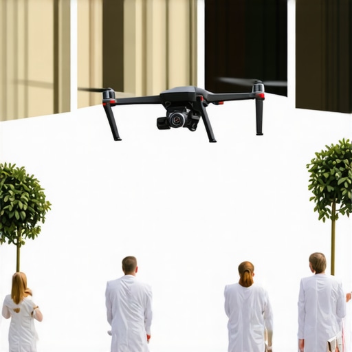 Advanced Food Delivery for Weddings Delivery drone transporting catering items at a luxury wedding venue.