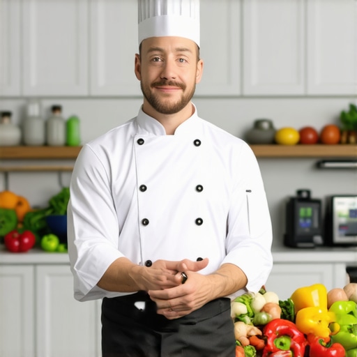 Chef using digital inventory platform to track ingredients