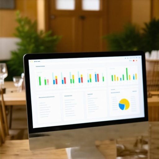 A team of event planners monitoring live data on multiple screens during a wedding setup