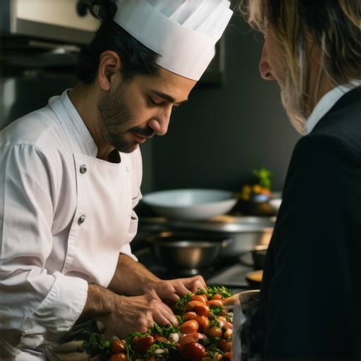 Chef in a certification course demonstrating culinary skills.