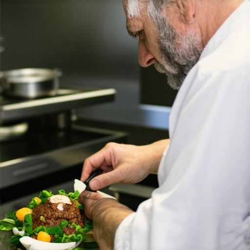 Chef Skill Evaluation in Action Chef demonstrating culinary techniques during a professional assessment
