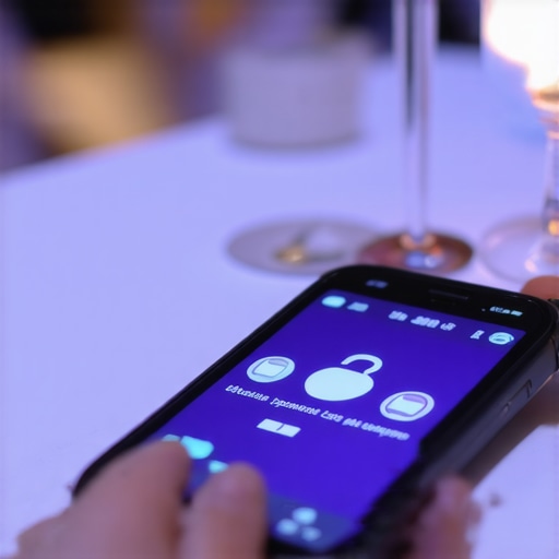 Sophisticated contactless payment app interface for gratuities at a luxury event