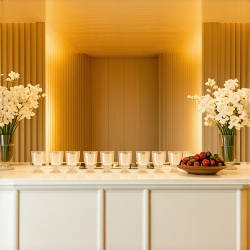 A concealed server station integrated into luxurious wedding decor, showcasing seamless design and functionality.