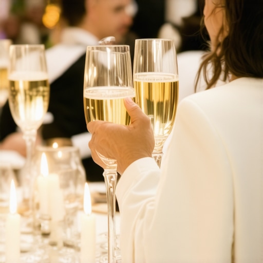 Servers providing drinks at an upscale wedding reception