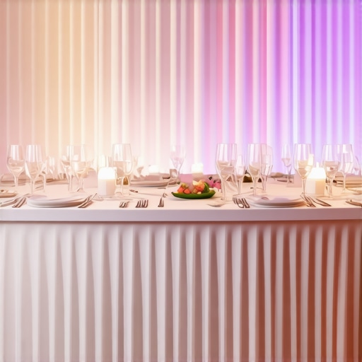 Futuristic Wedding Service Scene Wedding reception with innovative service and sensory technology