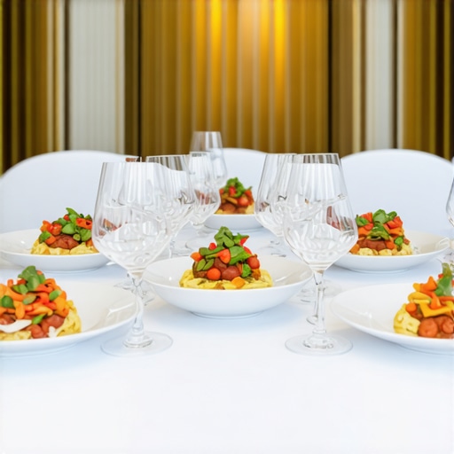 Catering staff using digital allergen management tools at a wedding