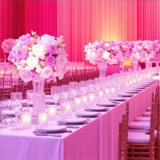 Elegant wedding reception showcasing modern technological amenities for guest experience enhancement.