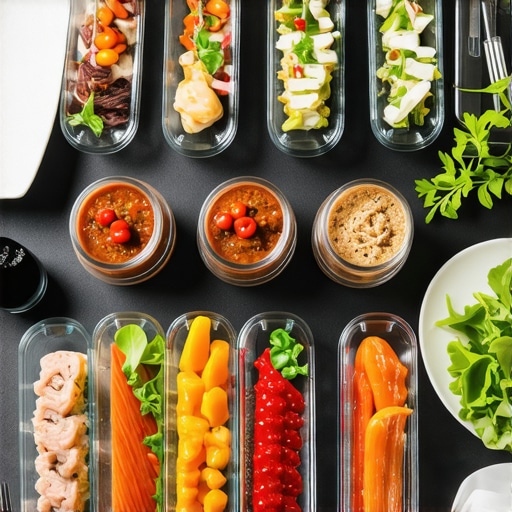 Delivery trucks, eco-friendly serveware, and monitoring devices at a wedding catering site.