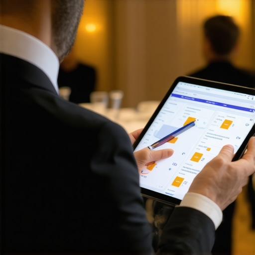 Event staff utilizing digital tools for precise delivery management