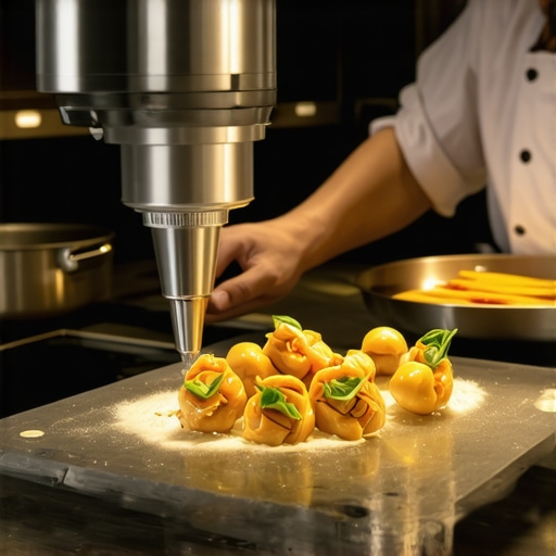 Modern culinary automation systems streamlining prep work in a luxury kitchen
