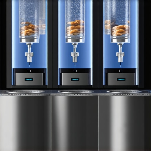 Futuristic wedding water and bread stations with automation technology.