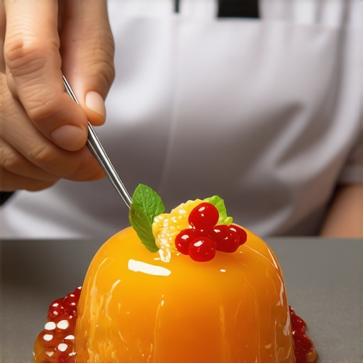 Chef plating a colorful, scientific-inspired cuisine with precision.