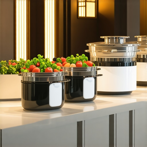 High-end wedding catering with interactive stations and smart cooling systems