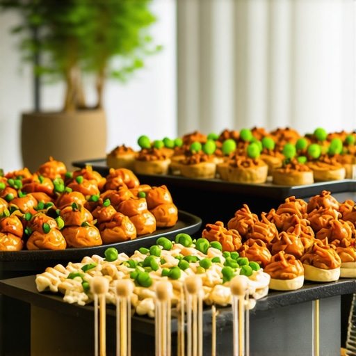 Interactive Wedding Food Station Elegant wedding food station with guest participation elements
