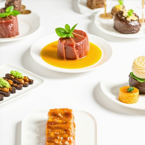 Refined wedding dining setup with gourmet food and professional servers