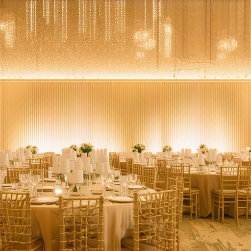 Wedding reception with well-organized service zones, sophisticated decor, and attentive staff