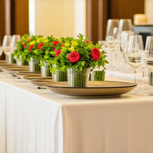 Sophisticated wedding event with innovative catering displays and guest engagement