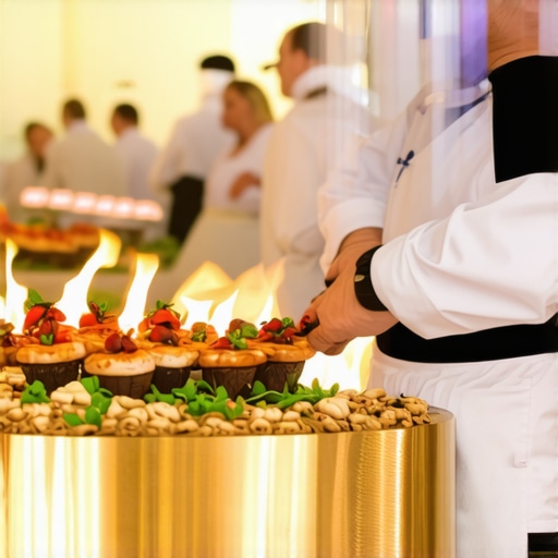 Private chef and servers providing upscale wedding dining service