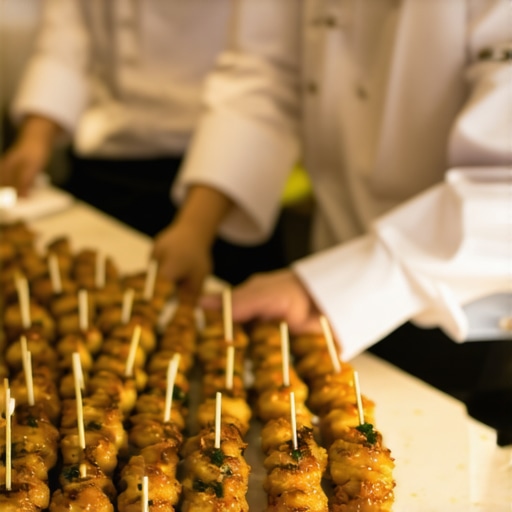Luxury Wedding Catering Scene Private chef demonstrating culinary technique at wedding reception