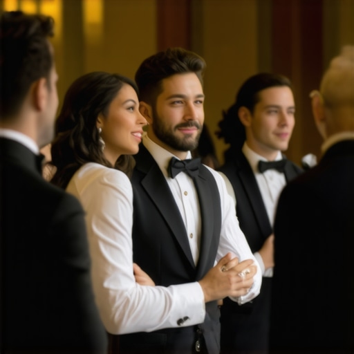 Luxury Wedding Service Atmosphere Wedding staff providing attentive service in a sophisticated reception setting