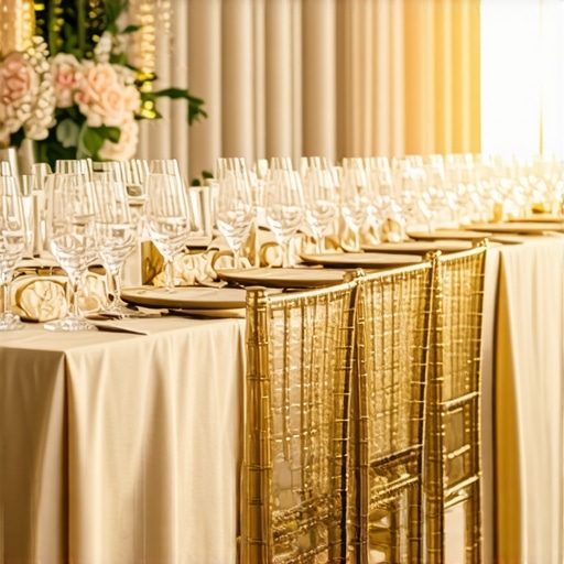 Luxury Wedding Staff and Delivery Transparency Sophisticated wedding scene highlighting clear staffing and delivery arrangements, emphasizing transparency.