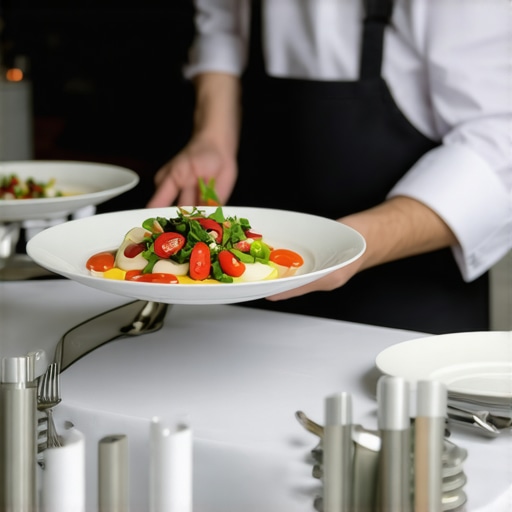 Luxury wedding catering and private chef service Private chef presenting gourmet dishes at a wedding