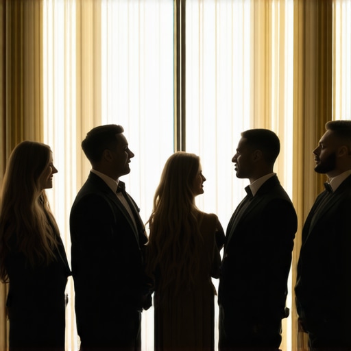 Wedding server team practicing cross-functional roles during training in a contemporary event space.