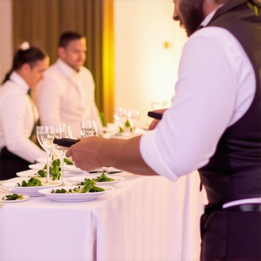 Seamless Wedding Service Coordination Wedding catering staff working together efficiently to serve guests