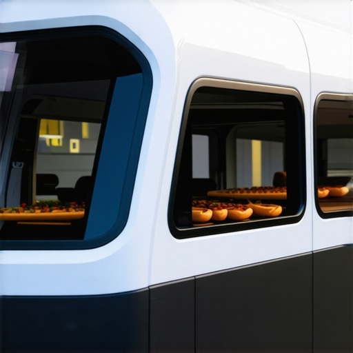 Modern catering vehicle equipped with IoT sensors and dynamic routing system ensuring optimal food temperature