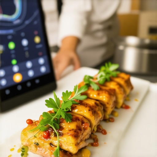 Smart Kitchen Safety Monitoring at Luxurious Wedding IoT sensors monitoring temperature and pathogen levels in a high-end wedding kitchen