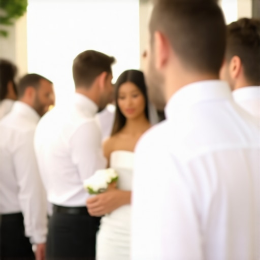 State-of-the-Art Wedding Service Management Wedding servers using digital devices and ergonomic setups in a luxurious reception hall