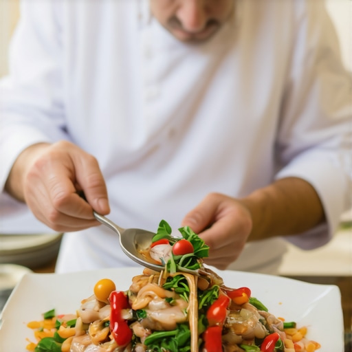 Private chef preparing gourmet dishes at a wedding reception