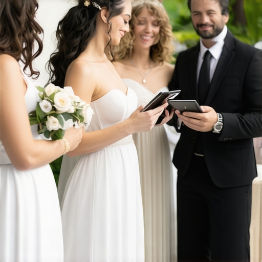 Wedding staff coordinating delivery and service using technology