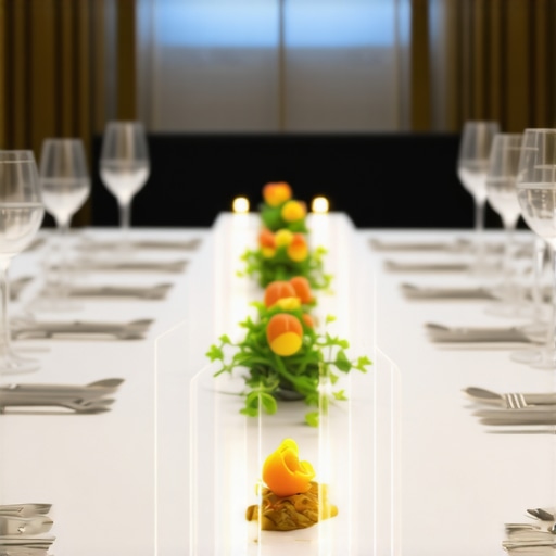 Visualization of modern wedding catering infrastructure with AR, IoT, and micro-centers.