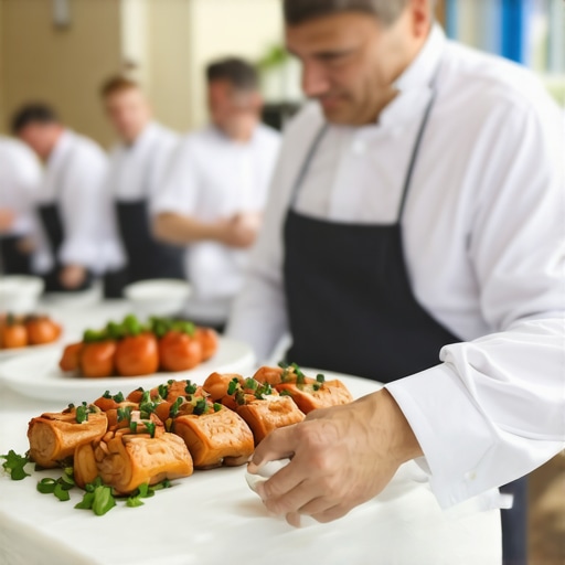 Catering Team Leveraging Technology at a Wedding Catering professionals coordinating with high-tech devices during a wedding reception.