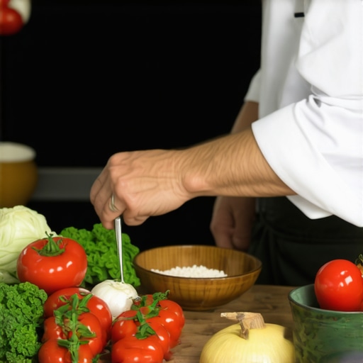 Chef demonstrating ingredient substitutions to ensure dietary restrictions are met at a wedding event.