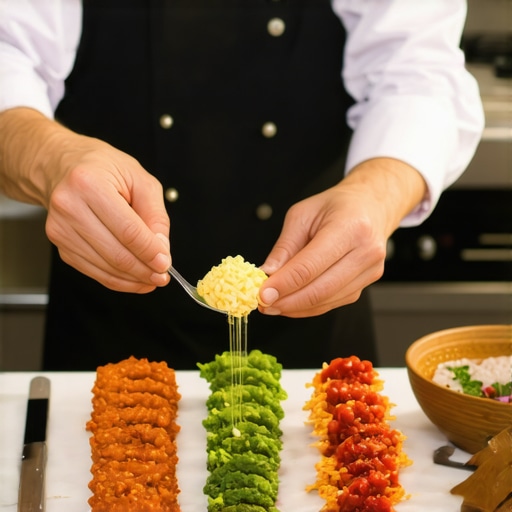 Chef showing ingredient substitution methods for allergy-friendly dishes