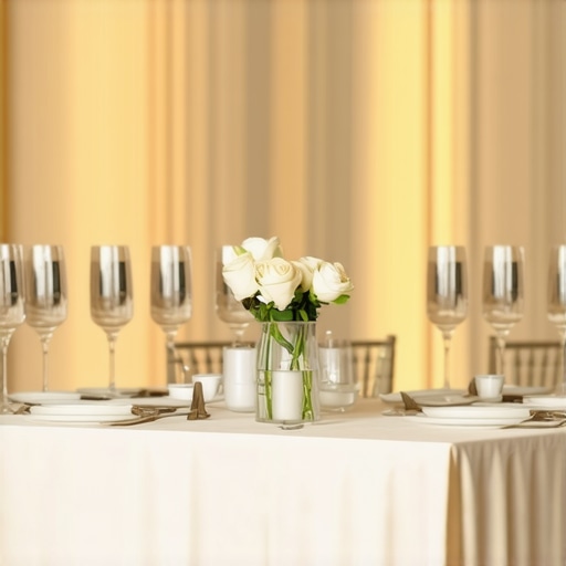 Guests interacting with personalized digital wedding service stations at a luxurious reception.