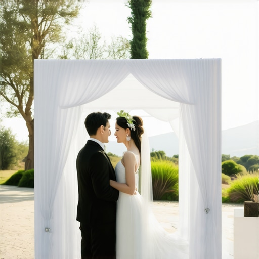 Wedding venue featuring hidden delivery stations blended into scenic outdoor landscape