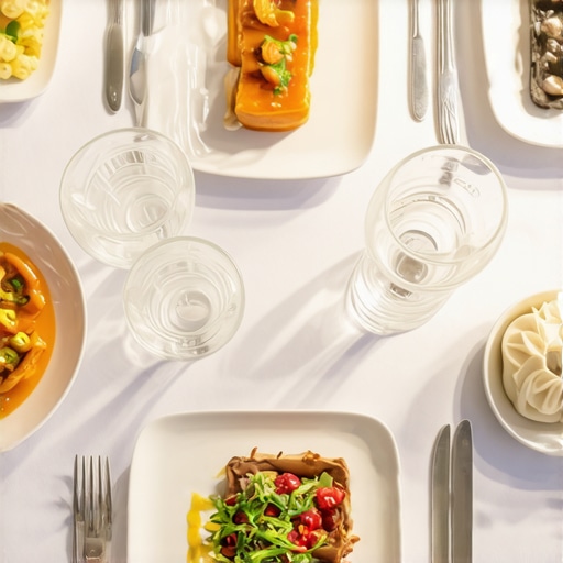 Luxurious wedding banquet with beautifully plated gourmet dishes